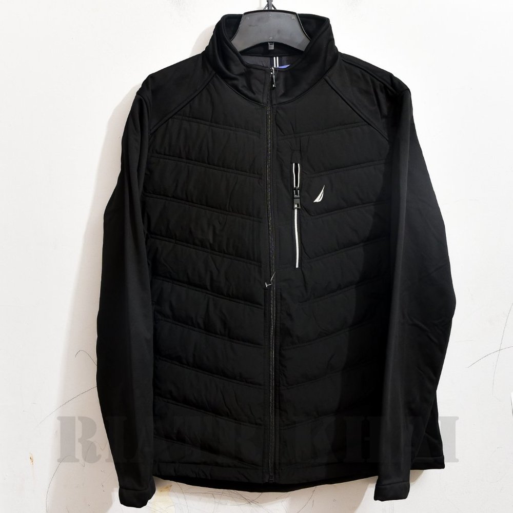 BLACK NWT Nautica Men's Mix Media Jacket - Picture 3 of 9